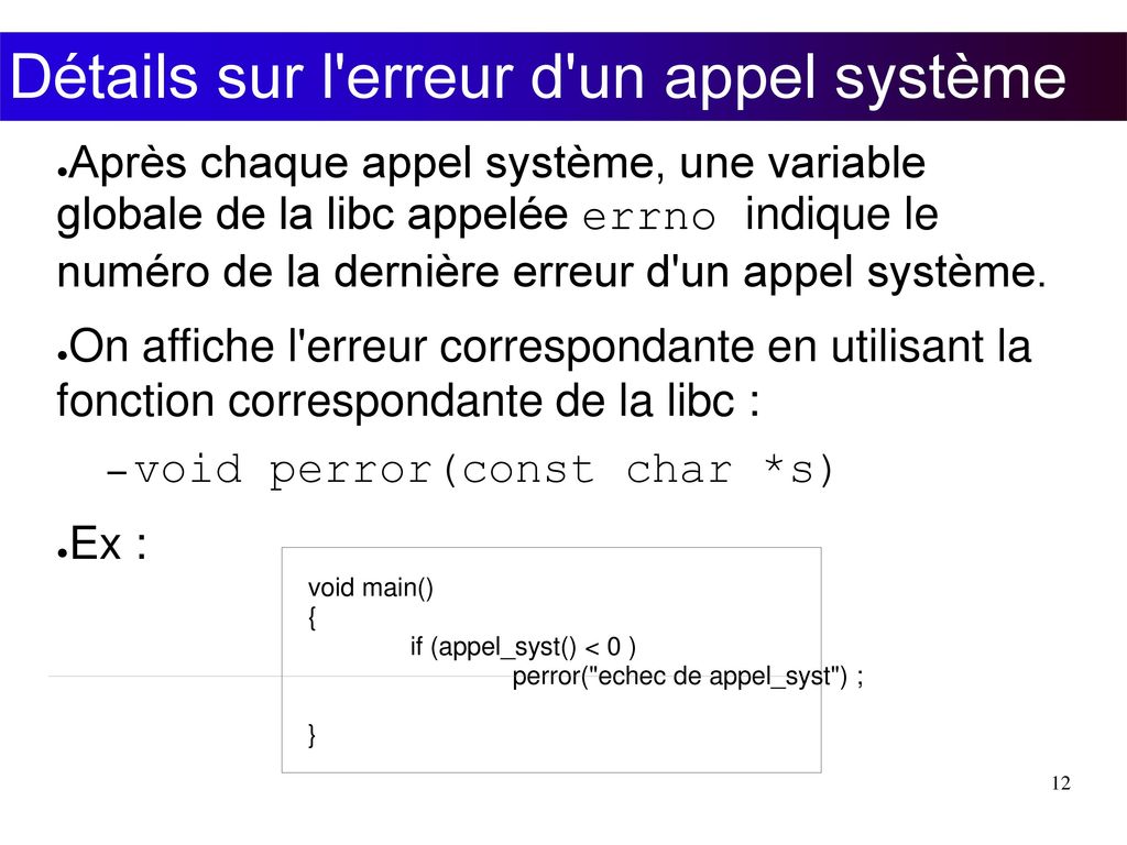 Appels Syst Me Entr Es Sorties Et Op Rations Sur Les Fichiers